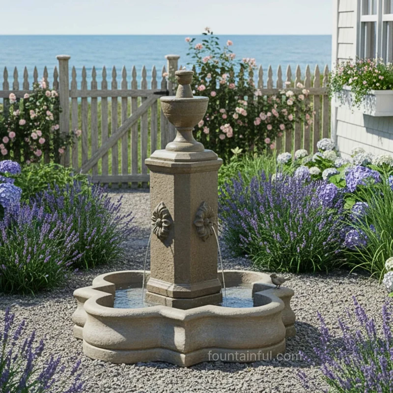 Rosatitio Concrete Collumn Fountain - Fiore #AV111