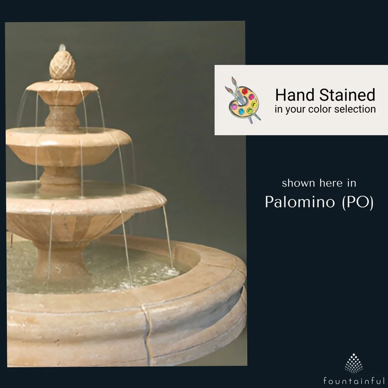 Venetian 3-Tier Concrete Pond Fountain - Fiore #2087