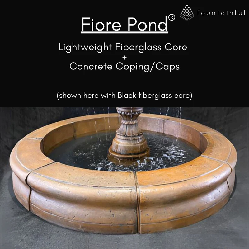 Venetian 3-Tier Concrete Pond Fountain - Fiore #2087