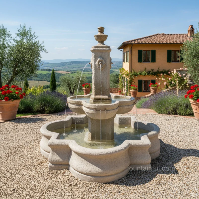 Diamante Courtyard Fountain with Basin - Fiore #271FAQ