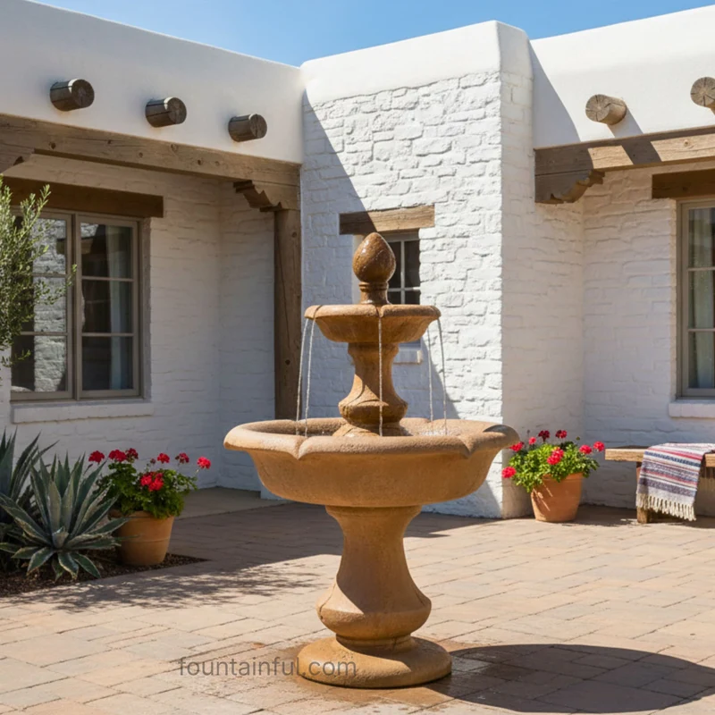 Verona 2-Tier Short Concrete Fountain - Fiore #114FS