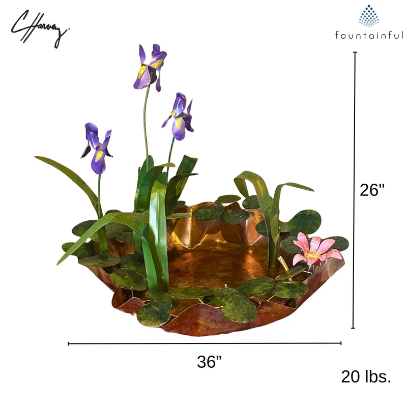 Helena Iris Metal Sculpture Fountain - CHG