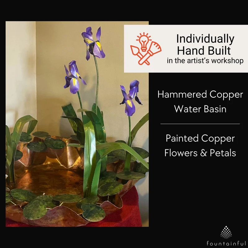 Helena Iris Metal Sculpture Fountain - CHG
