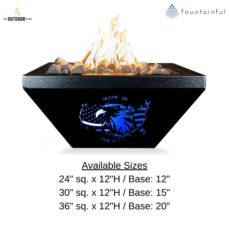 Eagle Head "Made in the USA" Steel Gas Fire Bowl - Lighthouse Edition