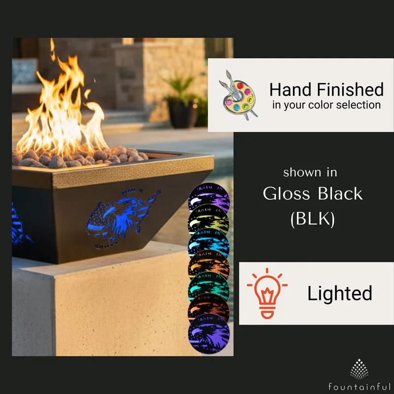 Eagle Head "Made in the USA" Steel Gas Fire Bowl - Lighthouse Edition