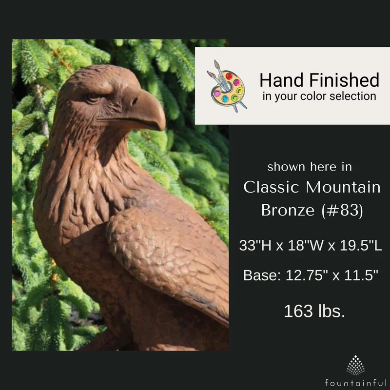 Large Eagle Concrete Garden Statue - Massarellis #2076