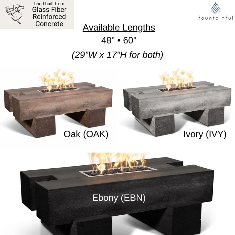 Palo "Woodgrain" Concrete Gas Fire Pit - Outdoor Plus