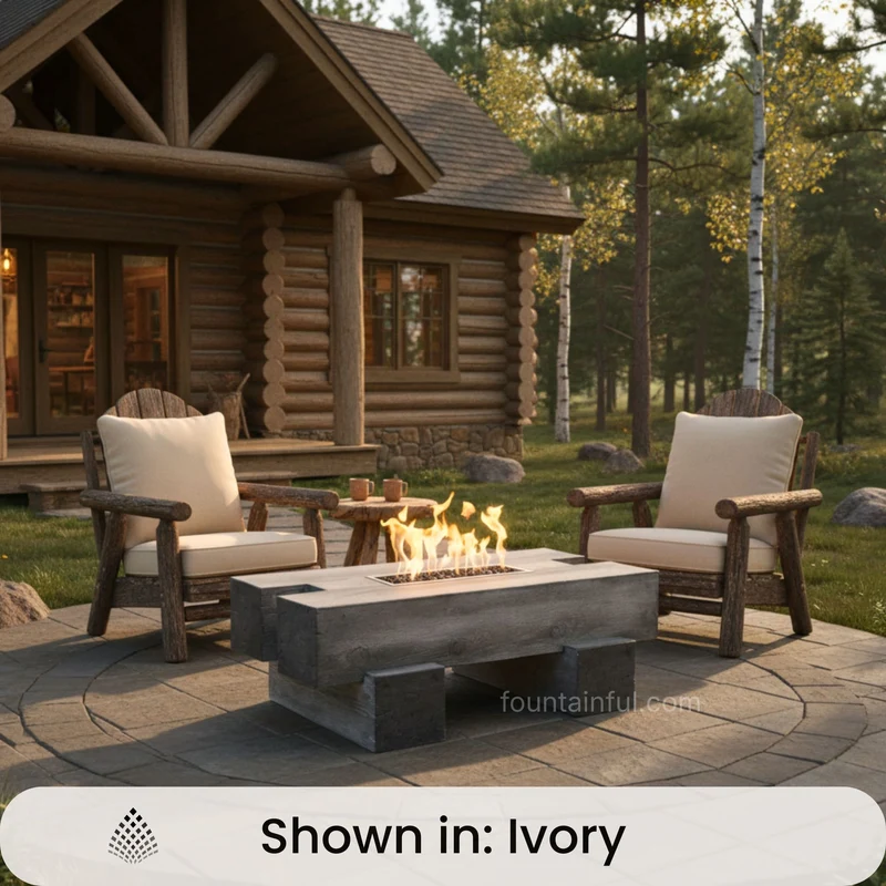 Palo "Woodgrain" Concrete Gas Fire Pit - Outdoor Plus