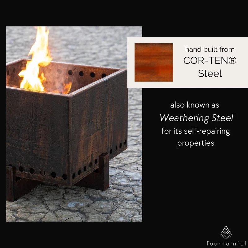 Helix Smokeless Fire Pit in Corten Steel - Outdoor Plus