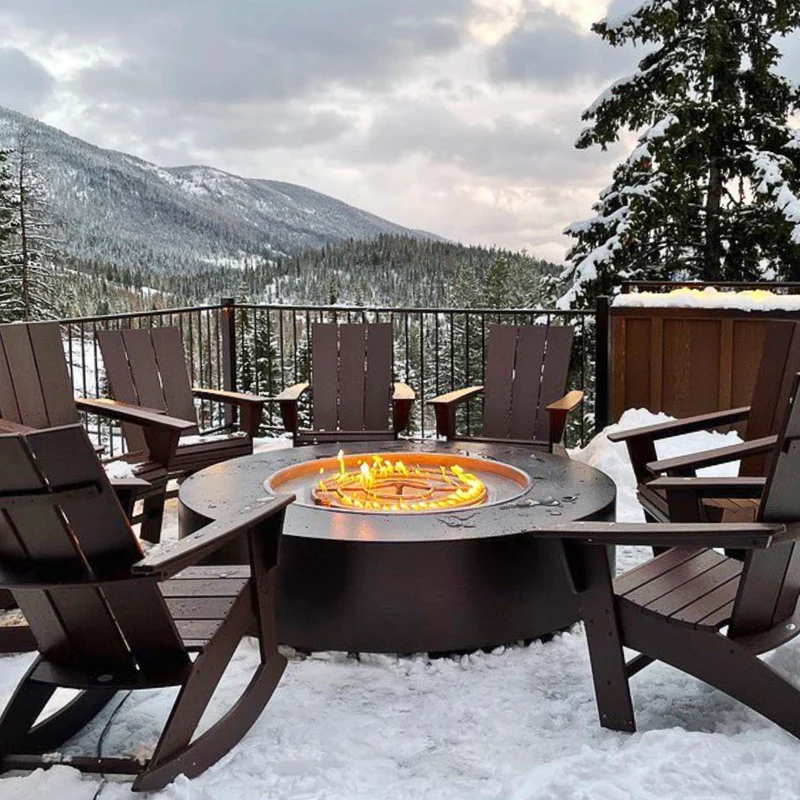 Unity Steel Round Gas Fire Pit - Outdoor Plus
