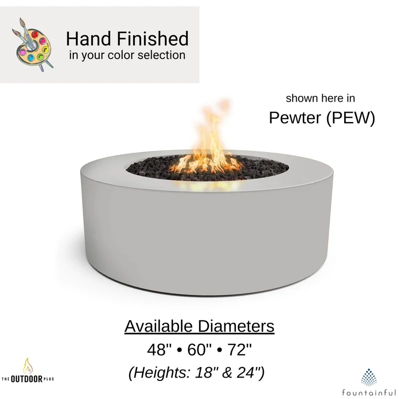 Unity Steel Round Gas Fire Pit - Outdoor Plus