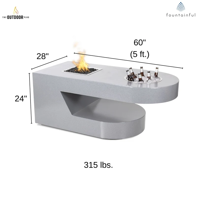 Dana Steel Gas Fire Pit & Ice Chest - Outdoor Plus