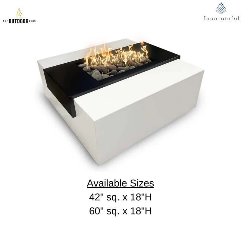 Gallaway Square Steel Gas Fire Pit - Outdoor Plus