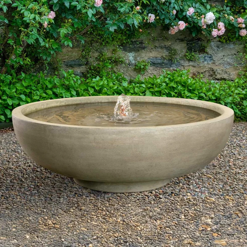 Isla Concrete Bubbler Bowl Fountain - Campania #FT444