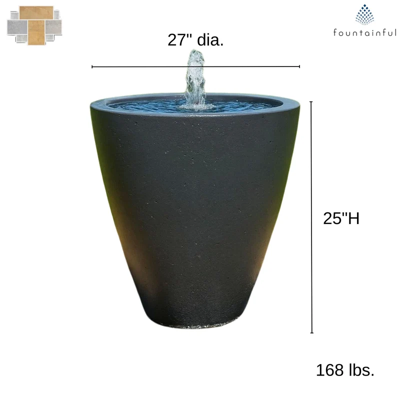 Vase 360° Bubbler Spillway Concrete Fountain - Complete Kit