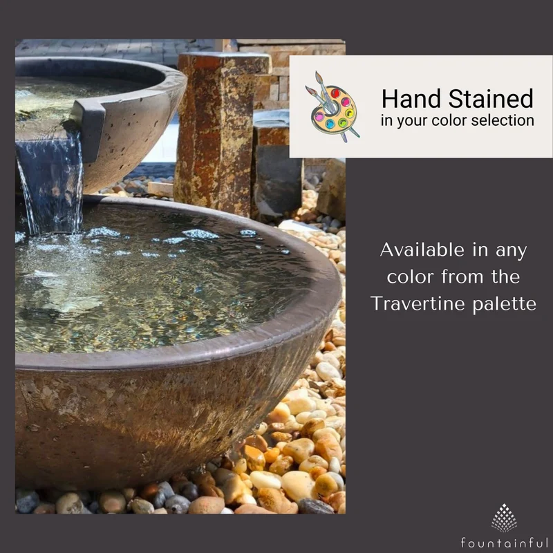Double Bowl Spillway Concrete Fountain - Complete Kit