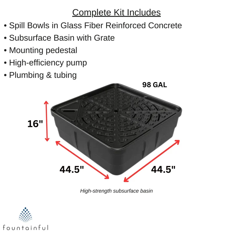 Double Bowl Spillway Concrete Fountain - Complete Kit