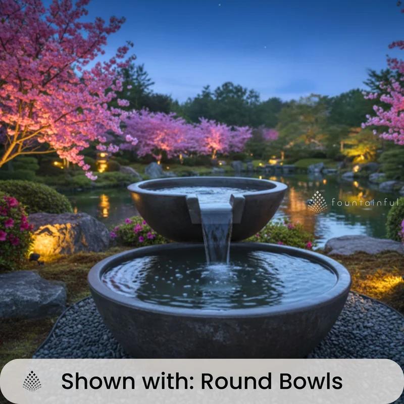 Double Bowl Spillway Concrete Fountain - Complete Kit