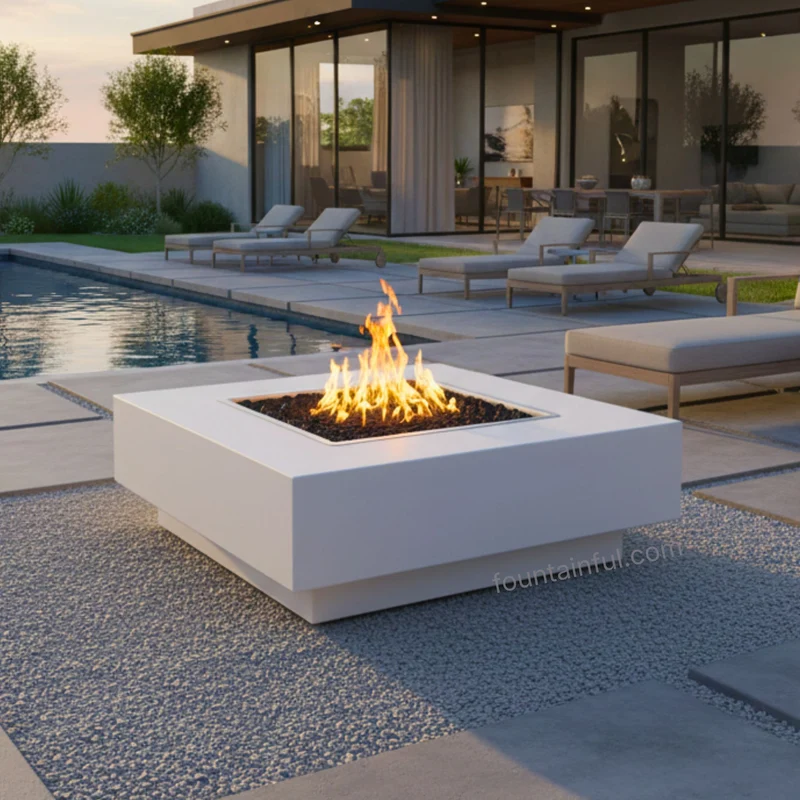 Cabo Steel Square Gas Fire Pit - Outdoor Plus