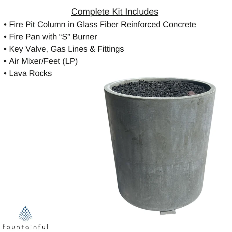 Concrete Column Gas Fire Pit - Complete Kit