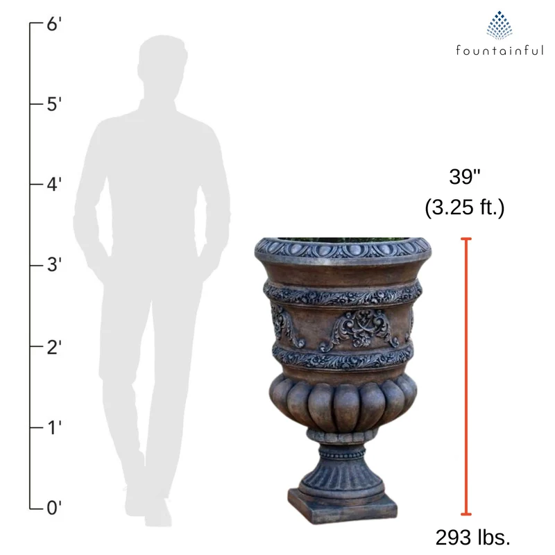 Constantine Concrete Urn Planter - Massarellis #6959