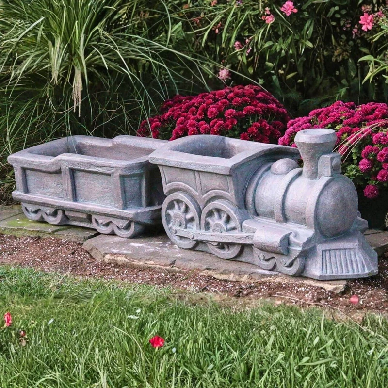 Choo Choo Train Set Concrete Planters - Massarellis