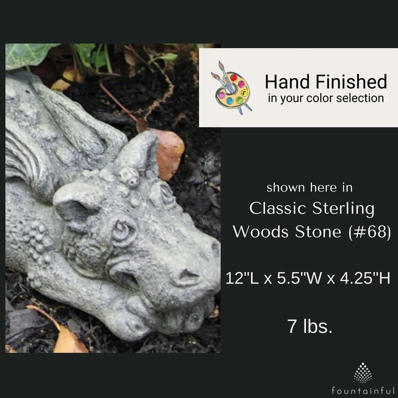 Lil Dragon "Ladybug" Concrete Garden Statue - Massarellis #5044