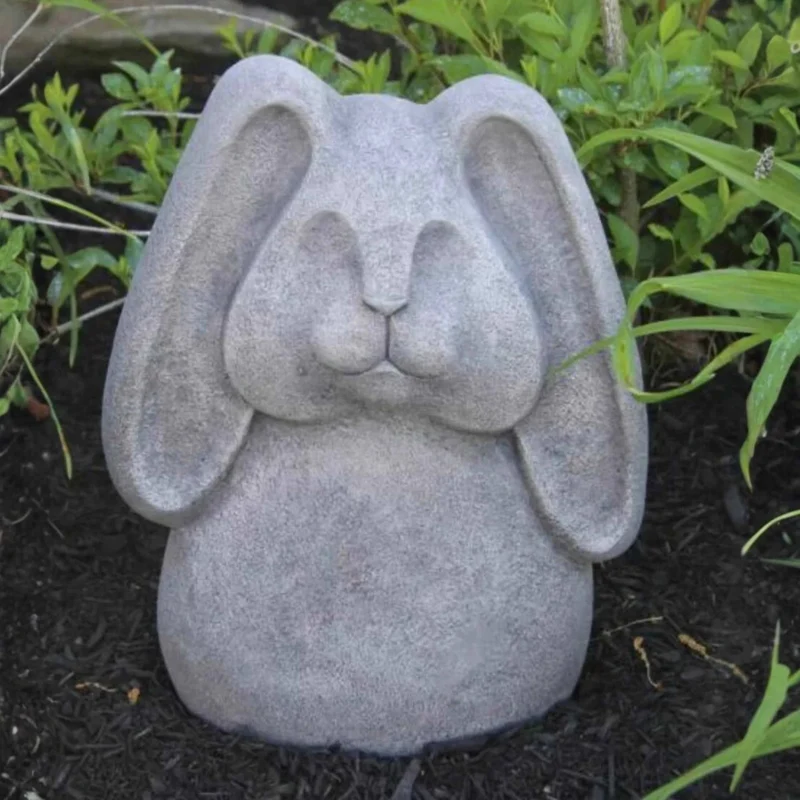 Contemporary Rabbit Concrete Garden Statue - Massarellis #7603