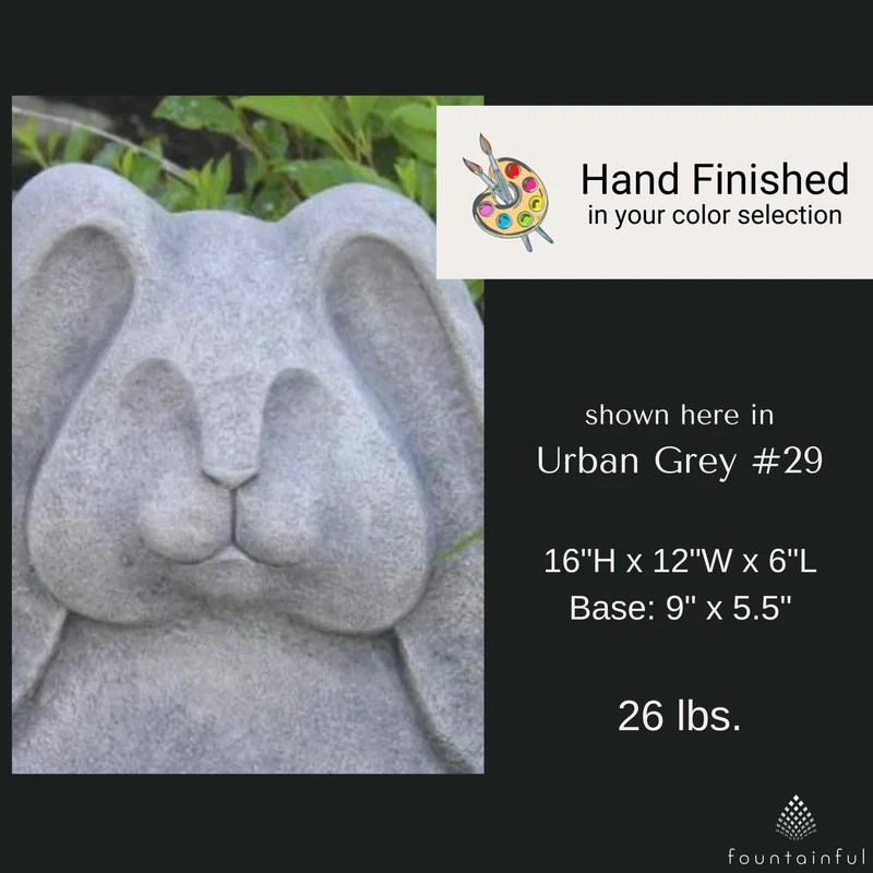 Contemporary Rabbit Concrete Garden Statue - Massarellis #7603
