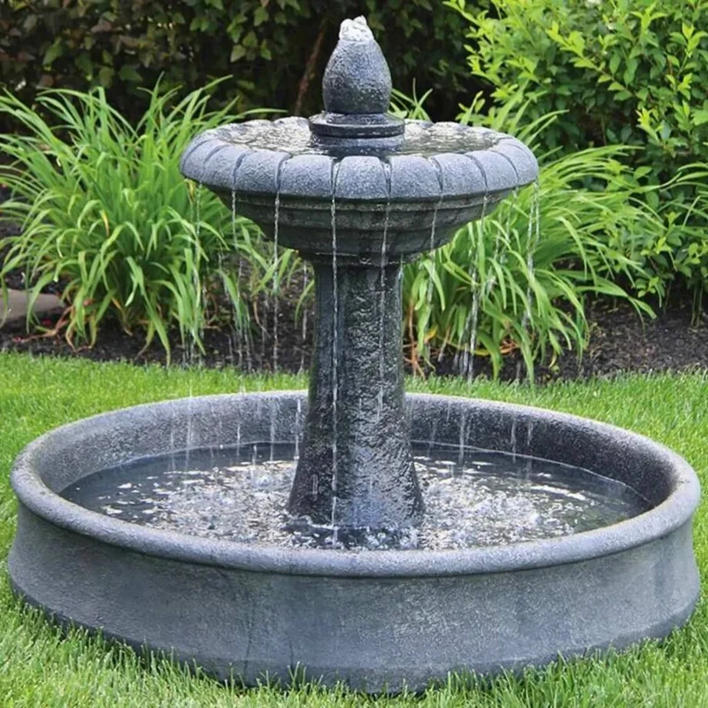 Hampton Concrete Fountain w/46" Pool - Massarellis #3873