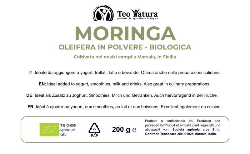 Moringa Oleifera Bio in Polvere | 200g