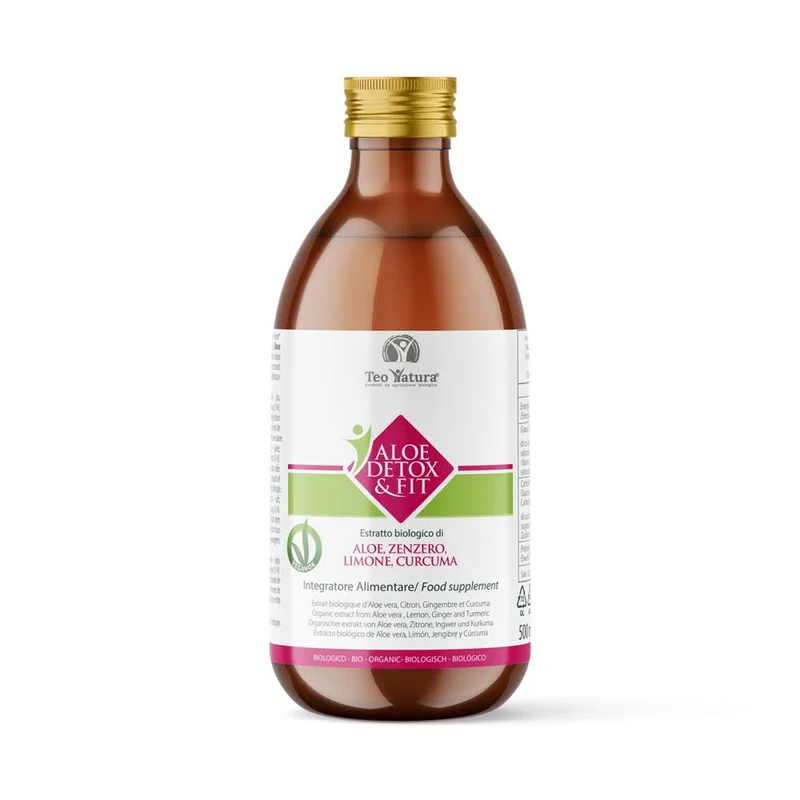 Detox & Fit – Succo Bio Aloe Vera, Zenzero, Limone e Curcuma | Depurativo e Digestivo