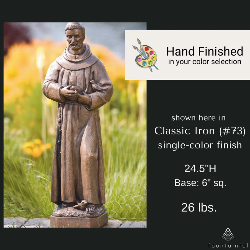 St. Francis with Birds Concrete Statue - Massarellis #137526