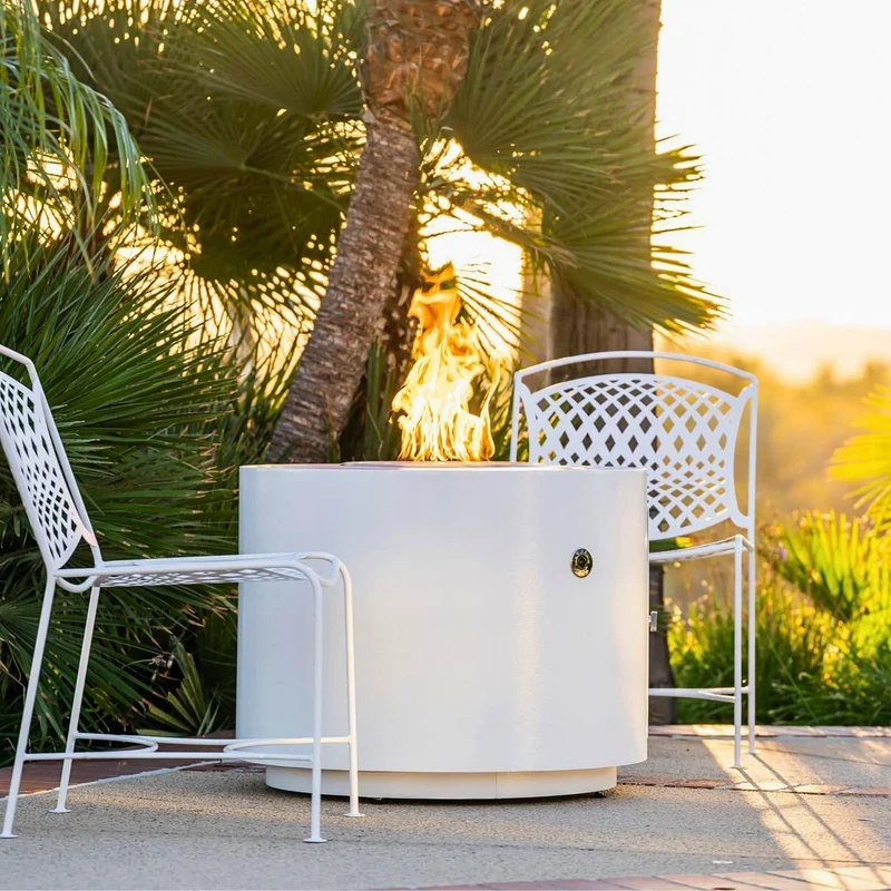 Beverly Steel Round Gas Fire Pit - Outdoor Plus