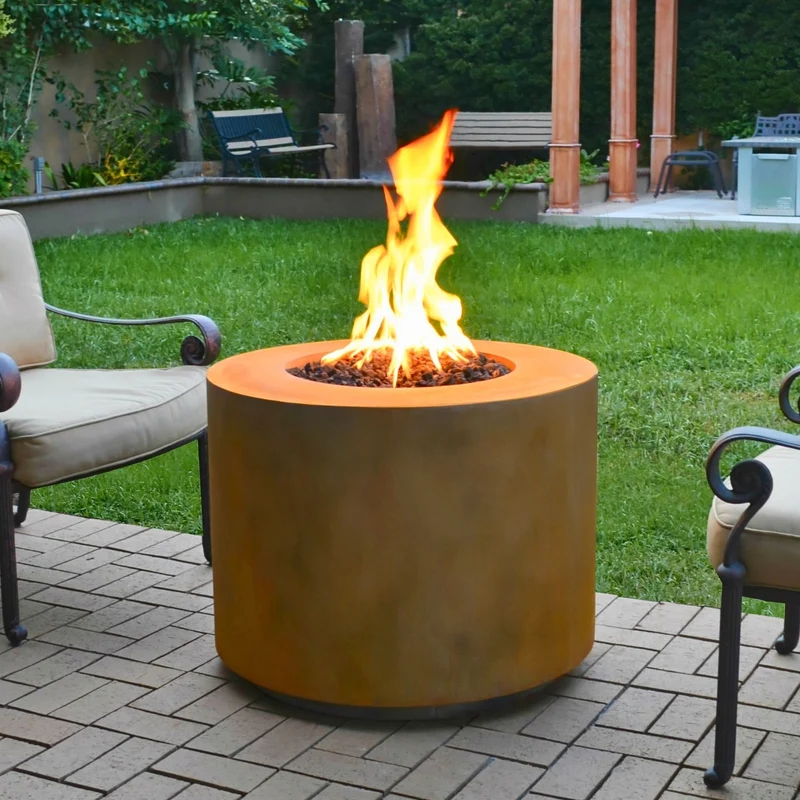 Beverly Gas Fire Pit in Luxury Metals - Outdoor Plus