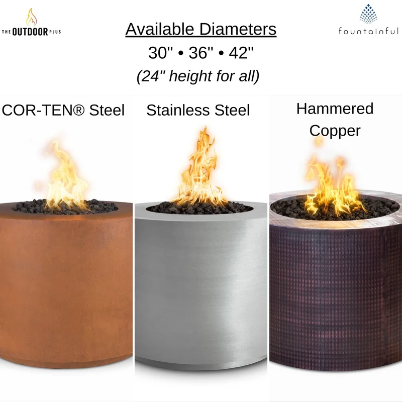Beverly Gas Fire Pit in Luxury Metals - Outdoor Plus