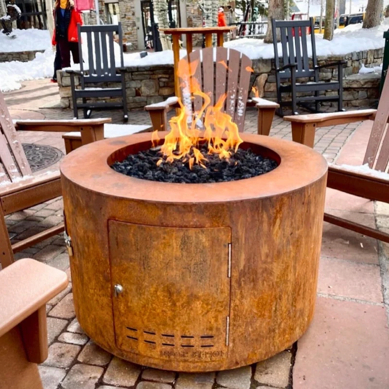 Beverly Gas Fire Pit in Luxury Metals - Outdoor Plus