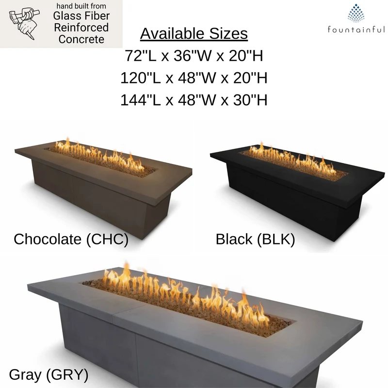 Newport Concrete Gas Fire Table - The Outdoor Plus