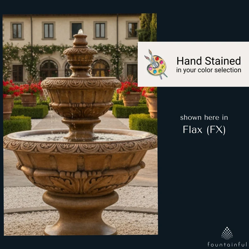 Roma 3-Tier Concrete Fountain - Fiore #234