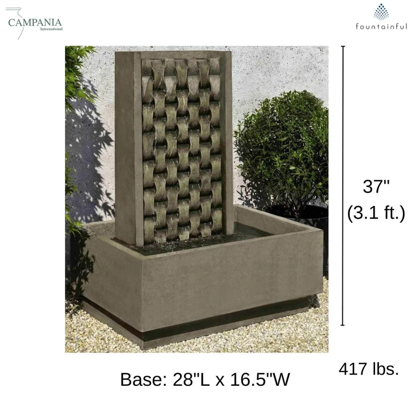 M Weave Concrete Wall Fountain - Campania #FT319