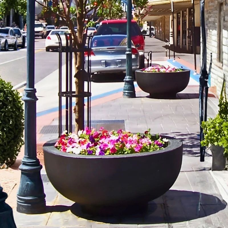 Round 4FT Concrete Bowl Planter - Architectural Collection