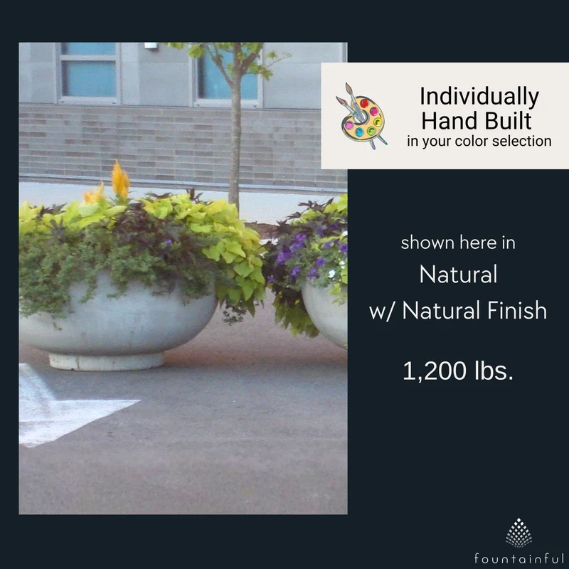 Round 4FT Concrete Bowl Planter - Architectural Collection