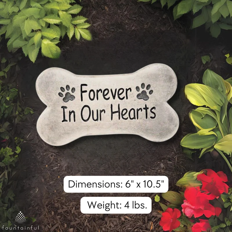 Forever In Our Hearts Concrete Garden Greeting Stone - Massarellis #1716