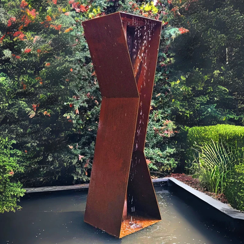 K3 Modern Fountain in Corten Steel