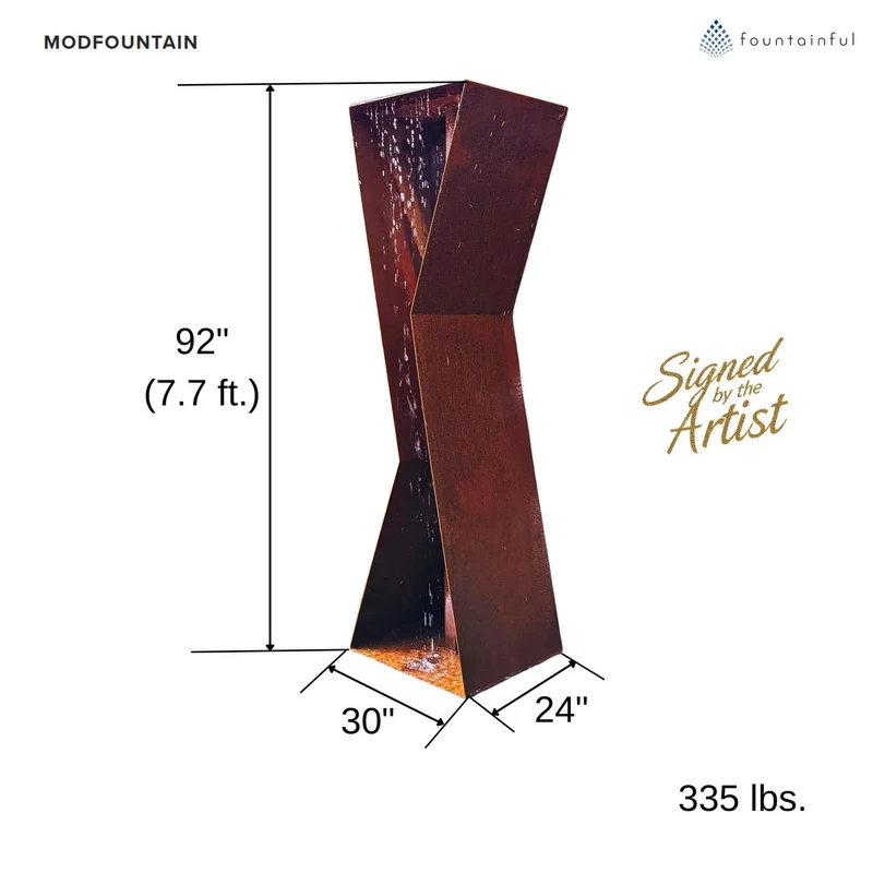 K3 Modern Fountain in Corten Steel