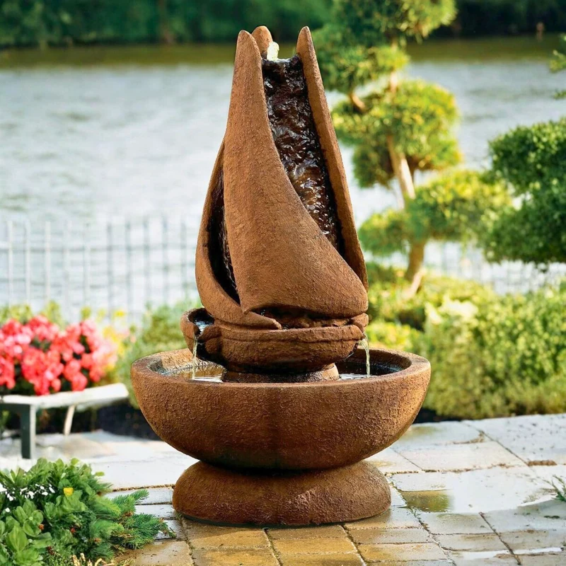 Sail Away Short Concrete Fountain - Massarellis #3611