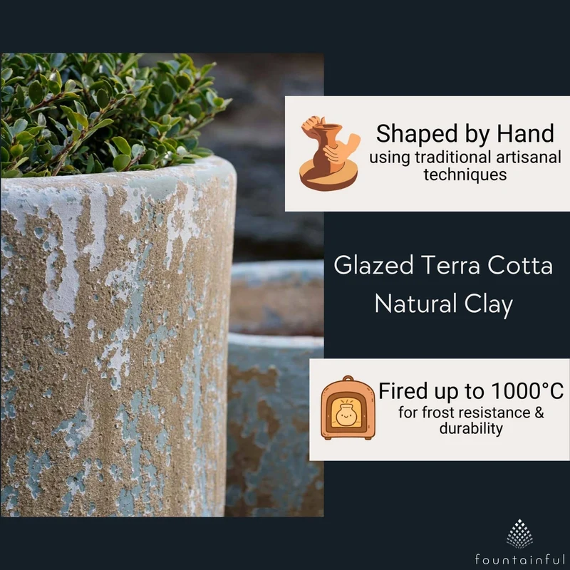 Cordevalle Set of 4 Glazed Terra Cotta Planters - Campania #5021