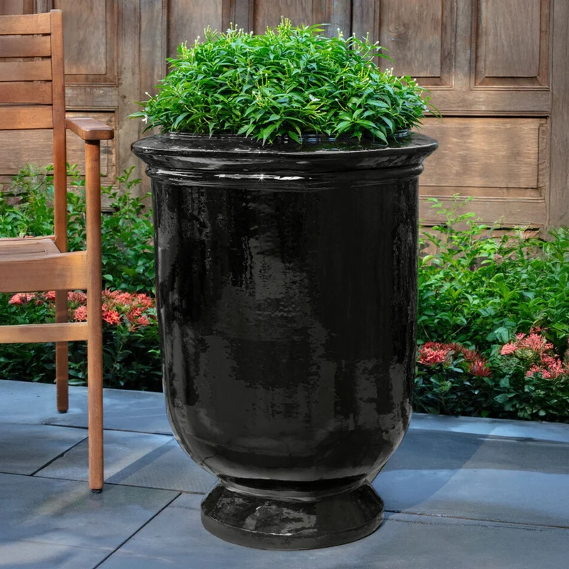 Vaucluse Urn Glazed Terra Cotta Planter - Campania #7018