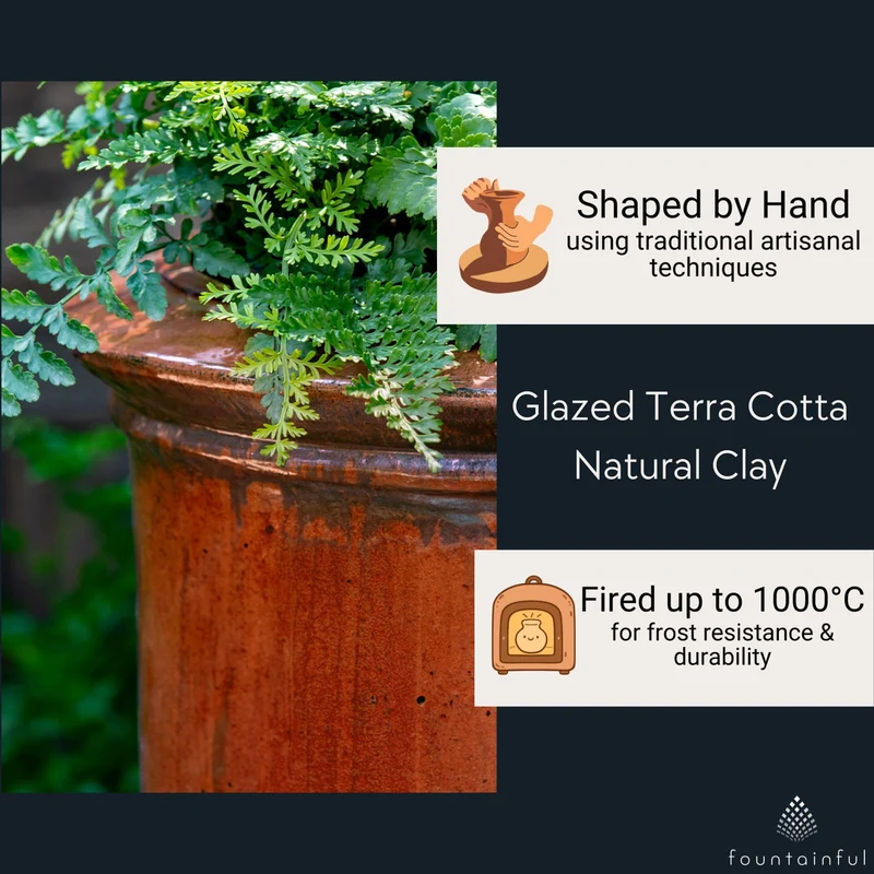 Vaucluse Urn Glazed Terra Cotta Planter - Campania #7018