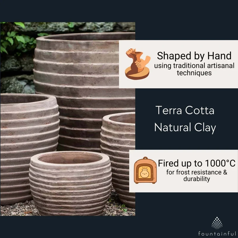 Elia Set of 5 Antico Terra Cotta Planters - Campania #6820